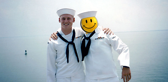 Navy service photo in dress whites