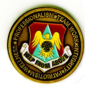 1999 375th Airlift Wing Help From Above challenge coin, Side A