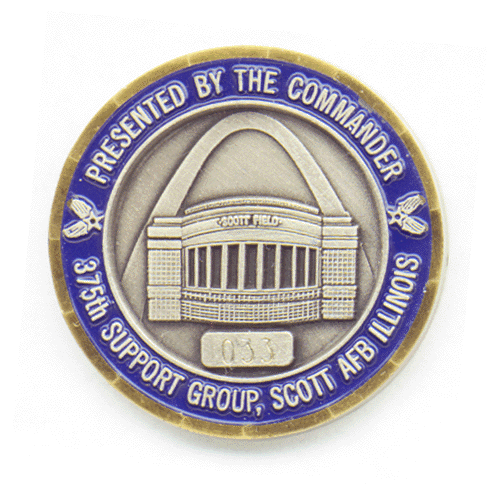 1999 375th Support Group mission support challenge coin, Side B