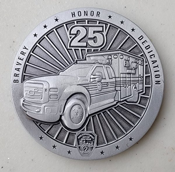 FDNY EMS 25TH ANNIVERSARY  - Challenge Coin - Image 2