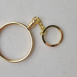 2 - SHINY GOLD - 2" - CHALLENGE COIN HOLDER KEYCHAIN