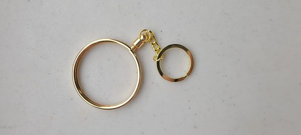 2 - SHINY GOLD - 2" - CHALLENGE COIN HOLDER KEYCHAIN
