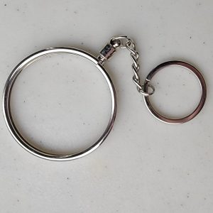 2 - SHINY SILVER - 2" - CHALLENGE COIN HOLDER KEYCHAIN