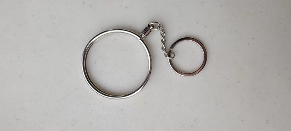 2 - SHINY SILVER - 2" - CHALLENGE COIN HOLDER KEYCHAIN