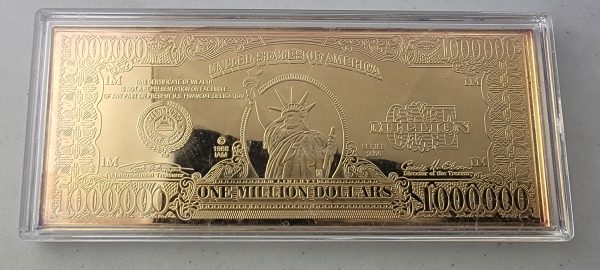 4oz BAR .999 FINE SILVER, 24K GOLD PLATED
