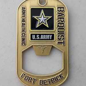 BARQUIST ARMY HEALTH CLINIC - 2.5" BOTTLE OPENER - Challenge Coin
