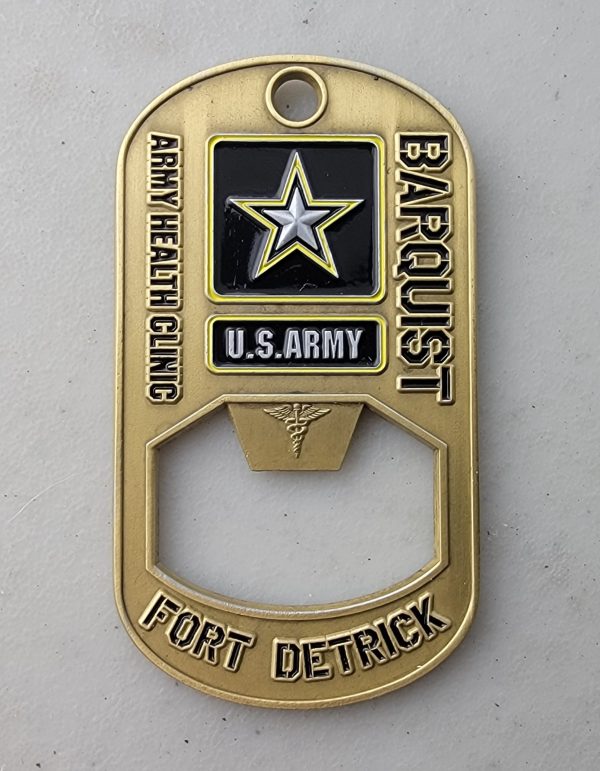 BARQUIST ARMY HEALTH CLINIC - 2.5" BOTTLE OPENER - Challenge Coin