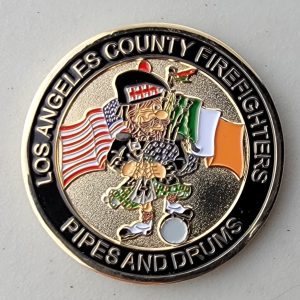 LA COUNTY FIREFIGHTERS - PIPE & DRUMS - Challenge Coin