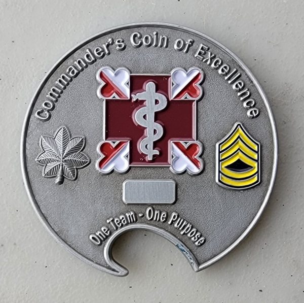 BARQUIST ARMY HEALTH CLINIC - BOTTLE OPENER - Challenge Coin - Image 2