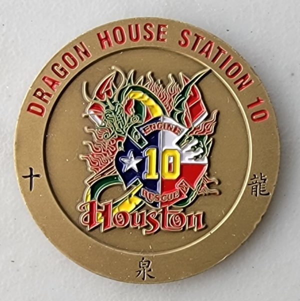 HOUSTON FD -  DRAGON HOUSE STATION 10 - Challenge Coin - Image 2