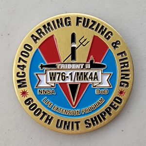 W76-1/MK4A - TRIDENT II - NNSA - DOD - Challenge Coin