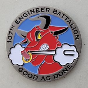 107TH ENGINEER BATTALION - TASK FORCE RED BULL - Challenge Coin