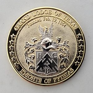 KNIGHTS OF PYTHIAS - GRAND LODGE TEXAS - SHINY GOLD - Challenge Coin