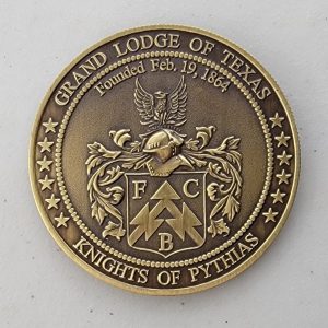 KNIGHTS OF PYTHIAS - GRAND LODGE TEXAS - ANTIQUE BRONZE - Challenge Coin