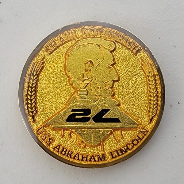USS ABRAHAM LINCOLN - SHINY GOLD - Challenge Coin