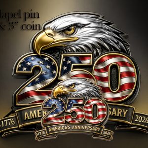 3" - AMERICA'S ANNIVERSARY - 250 - Challenge Coin & Lapel Pin