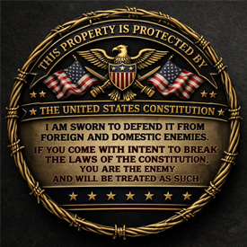 THIS PROPERTY IS PROTECTED BY THE UNITED STATES CONSTITUTION - Challenge Coin