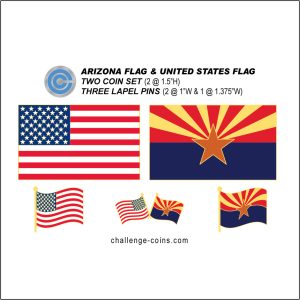 ARIZONA - Challenge Coins & Lapel Pins Set