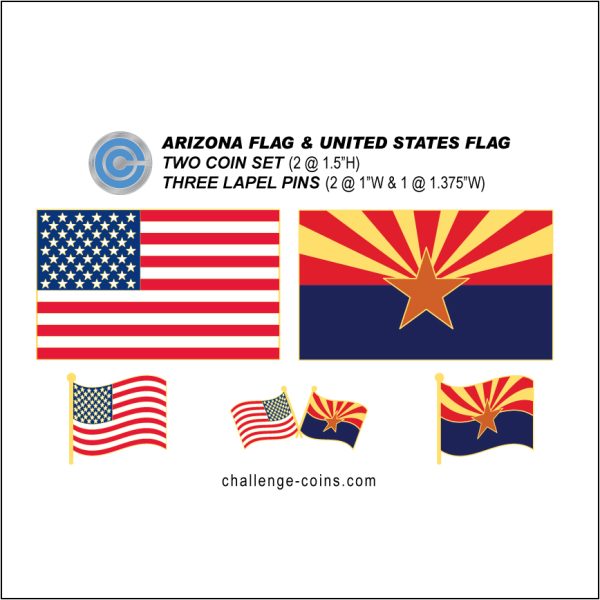 ARIZONA - Challenge Coins & Lapel Pins Set