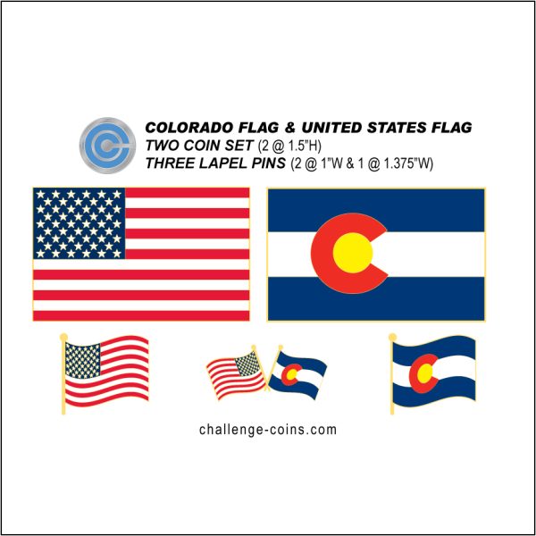 COLORADO - Challenge Coins & Lapel Pins Set