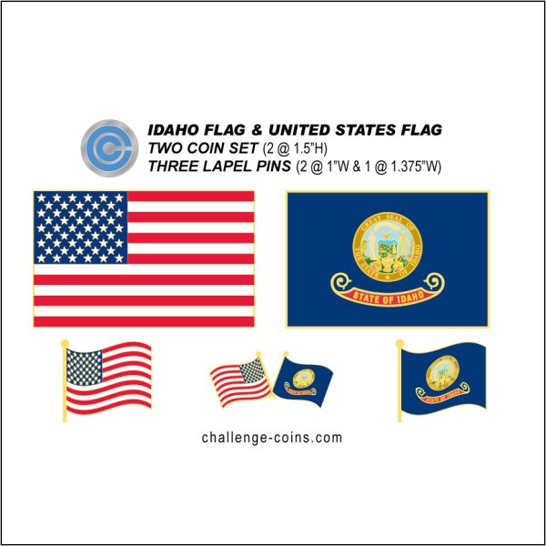 IDAHO - Challenge Coins & Lapel Pins Set