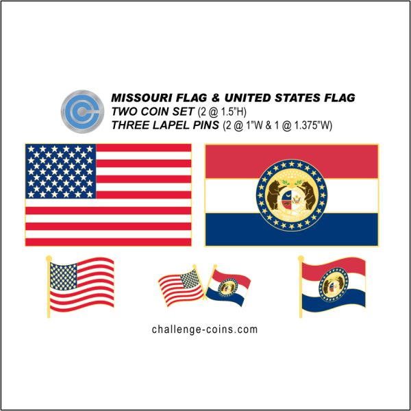 MISSOURI - Challenge Coins & Lapel Pins Set