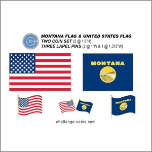 MONTANA - Challenge Coins & Lapel Pins Set