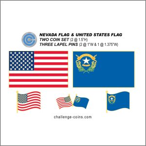 NEVADA - Challenge Coins & Lapel Pins Set