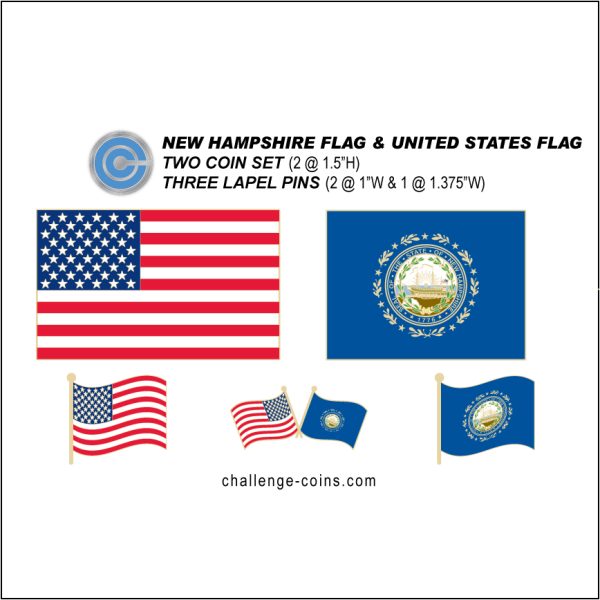 NEW HAMPSHIRE - Challenge Coins & Lapel Pins Set