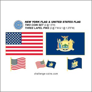 NEW YORK - Challenge Coins & Lapel Pins Set