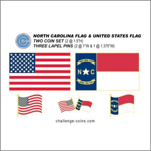 NORTH CAROLINA - Challenge Coins & Lapel Pins Set