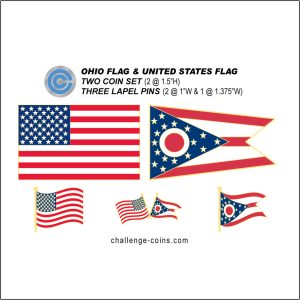 OHIO - Challenge Coins & Lapel Pins Set