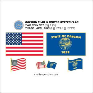 OREGON - Challenge Coins & Lapel Pins Set