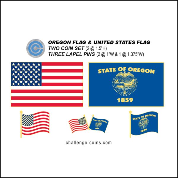 OREGON - Challenge Coins & Lapel Pins Set