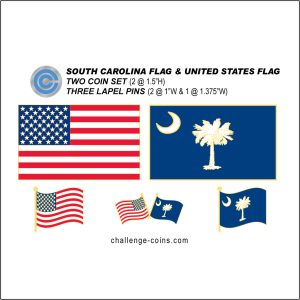 SOUTH CAROLINA - Challenge Coins & Lapel Pins Set