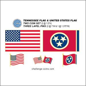 TENNESSEE - Challenge Coins & Lapel Pins Set