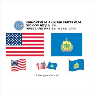 VERMONT - Challenge Coins & Lapel Pins Set
