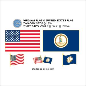 VIRGINIA - Challenge Coins & Lapel Pins Set