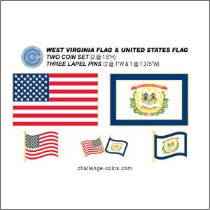 WEST VIRGINIA - Challenge Coins & Lapel Pins Set