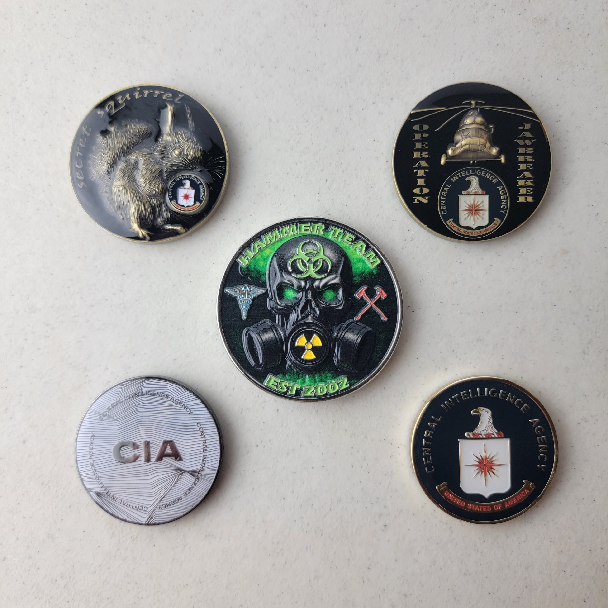 CIA - 5 Coin Bundle - Challenge Coins