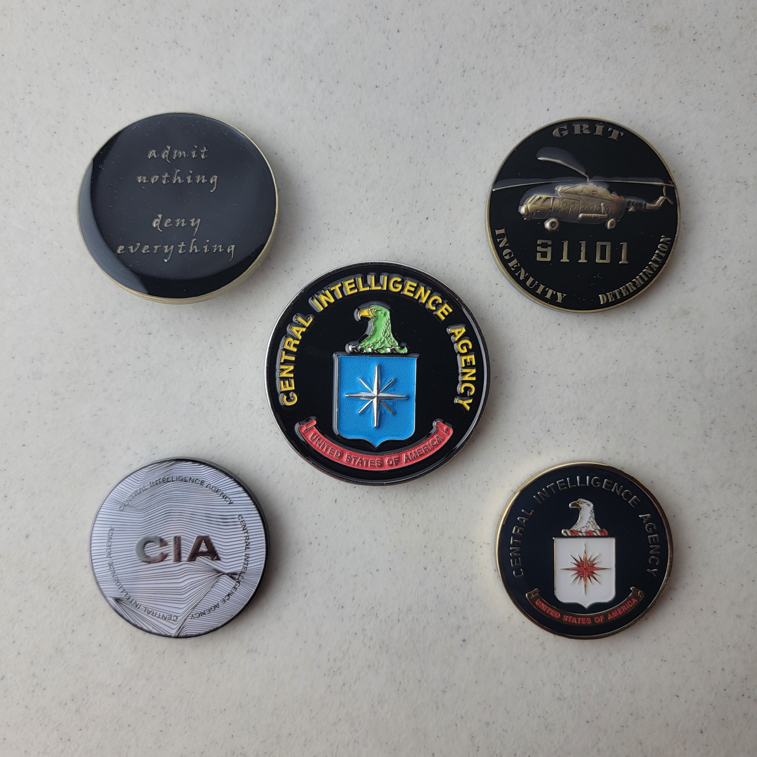 CIA - 5 Coin Bundle - Challenge Coins - Image 2